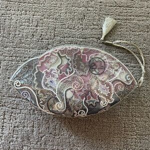 Hashimoto Vintage Beaded Metallic Clutch